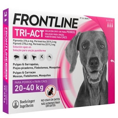 Frontline Tri Act Pipetas para-perros-proteccion total 20-40-kg